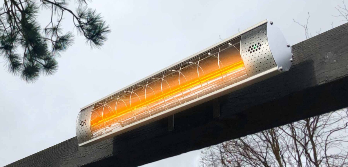 Infrared heater accessory for telescopic glass roof